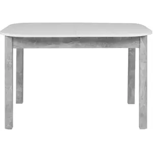Comparateur de prix : KAYELLES Table à manger - KAYRI - Rectangulaire - Béton / Blanc - 4 à ...