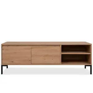 Comparateur de prix : Calicosy Meuble TV Industriel Korsika 56A - Chêne artisan - 150 x 49 x 40 cm