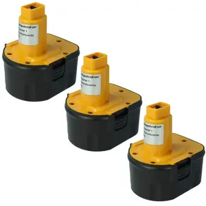 Comparateur de prix : vhbw Lot 3 batteries Ni-MH 12V pour DW907K-2 / DW907Z