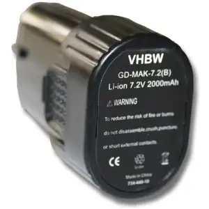 Batterie (2000 mAh, Li-Ion, 7.2 v) outillage compatible avec GN900SEP9...