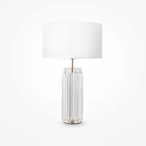 Comparateur de prix : Maytoni lampe de table Muse, blanc, hauteur 53 cm, textile/verre