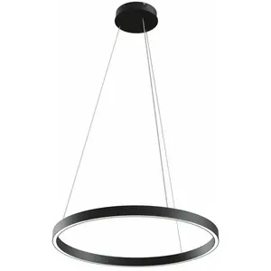 Petite suspension en aluminium noir Rim - Maytoni