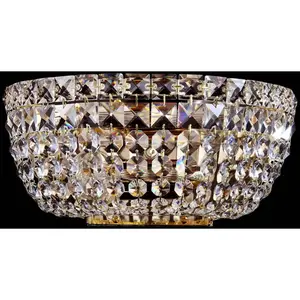 Comparateur de prix : MAYTONI Basfor Applique Murale Flush Or Antique & Cristal, 2 Lumières, E14