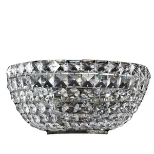Comparateur de prix : Maytoni Basfor Applique Murale Flush Nickel Antique & Cristal, 2 Lumières, E14
