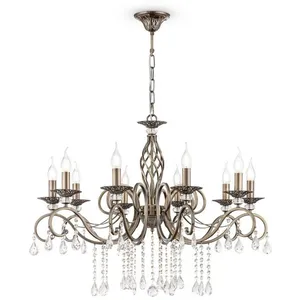 Comparateur de prix : Maytoni Grace Lustre en laiton et cristal, 10 lumières, E14