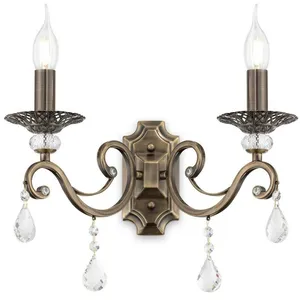 Comparateur de prix : Maytoni - Grace Applique Bougie Laiton & Cristal, 2 Lumières, E14