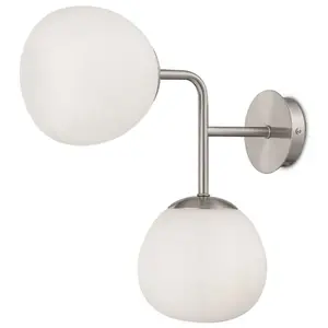 Comparateur de prix : Maytoni Applique 2 lumières avec structure en métal nickel et sphères en verre