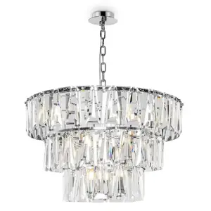 Maytoni Puntes Plafonnier moderne Puntes à 3 niveaux et 18 lumières en chrome pas cher