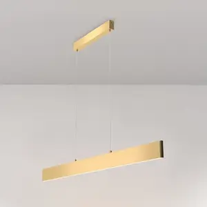 Suspension LED, métal doré, blanc chaud