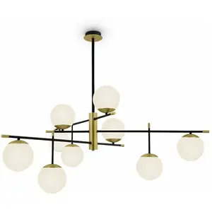 Comparateur de prix : Non communiqué Nostalgia Plafonnier Globe doré mat, 9 lumières, E14