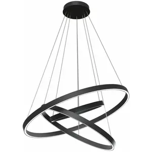 Comparateur de prix : Maytoni Rim suspension LED, 840, 3 anneaux, noire