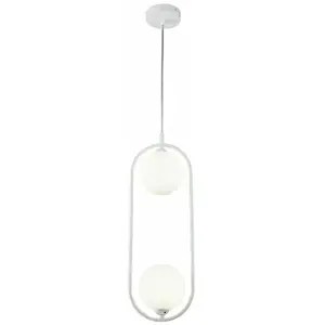 Suspension en métal blanc 2 ampoules Ring - Maytoni