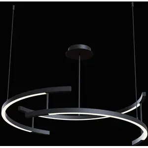 Maytoni line plafonnier suspendu moderne intégré noir, 4000k