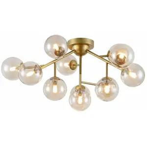 Comparateur de prix : Maytoni Plafonnier sphère verre Dallas - 12 lampes, doré
