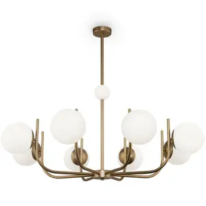 Comparateur de prix : Maytoni suspension Rendez-vous, à 8 lampes, couleur laiton