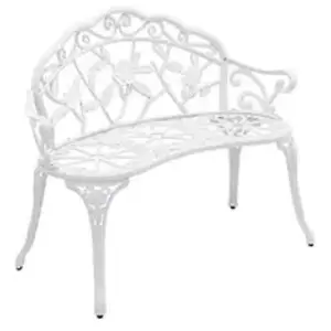 Banc de Jardin Monfalcone Fonte et Aluminium 99 x 54 x 78 cm Blanc casa.pro pas cher