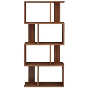 PREMIUMXL Bibliothèque brattahlid 130 x 60 x 24 cm noyer [en.casa] Brattahlid pas cher