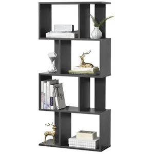 Non communiqué [en.casa] Bibliothèque pour Salon Meuble de Rangement Stockage avec Plusieurs Étagères MDF Mélaminé 130 x 60 x 24 cm Gris foncé