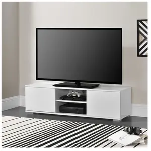 [EN.CASA] Meuble TV Werpen avec compartiments et portes  35 x 120 x 40 cm MDF Blanc en.casa pas cher