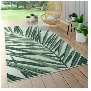 Comparateur de prix : Paco Home - Tapis Intérieur Extérieur Vert Beige Motif Palmier Terrass...