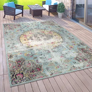 Paco Home Tapis Extérieur Pour Balcon, Poils Ras Style Oriental, Color... pas cher