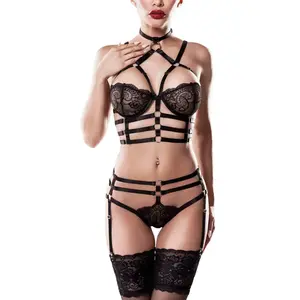 Grey Velvet Ensemble 2 Pièces Harnais 15231 Romantic Noir pas cher