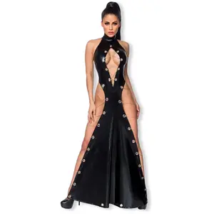 SARESIA Robe de Soirée Longue Wetlook pas cher
