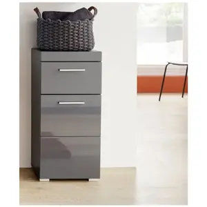 Comparateur de prix : TRENDS INTERNATIONAL Meuble bas gris brillant 1 porte 1 tiroir kelia 37cm TRE4251398961312