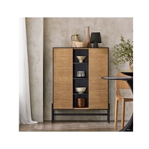 Comparateur de prix : SOBUY Buffet avec 4 compartiments ouverts cardre en métal