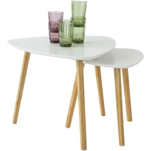 Comparateur de prix : SoBuy Tables Basses Gigognes FBT74-W   Set de 2 - Blanc