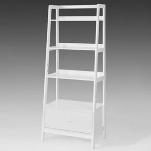 Comparateur de prix : SoBuy Étagère Style Échelle De 4 Niveaux Et 1 Tiroir Effet Bois Blanc