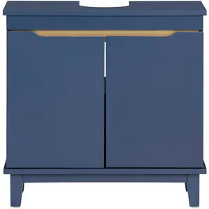Comparateur de prix : SoBuy Meuble sous vasque BZR113-B - 2 Portes - Bleu foncé - L60 x P30 ...
