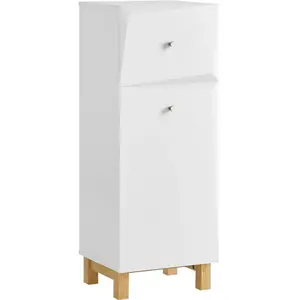 Comparateur de prix : SOBUY BZR93-W Armoire à Linge, Corbeille à Linge, Meuble Bas de Salle de Bain, Meuble de