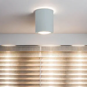Licht-Erlebnisse Plafonnier d'intérieur blanc au design élégant de forme cylindrique dans le style Bauhaus E27 - Blanc pas cher