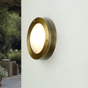Comparateur de prix : Lampe murale extérieure ronde ø 14 cm IP64 G9 laiton massif Lampe mura...