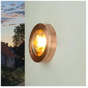 Lampe extérieure murale en cuivre IP64 G9 ø 14 cm verre laiton Maritim...Vendu paramazon
