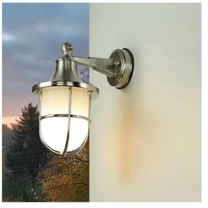Comparateur de prix : Applique d'extérieur Santorin de couleur nickel mat en laiton au desig...