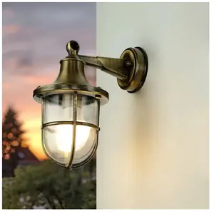 Comparateur de prix : Licht-Erlebnisse Lanterne murale laiton IP64 lampe murale extérieure jardin maison