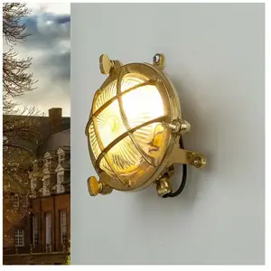 Licht-Erlebnisse Applique d'extérieur serifos cuivrée en laiton au design maritime Ø14 ... pas cher