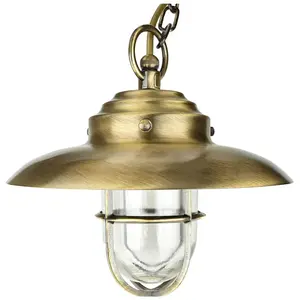 Suspension d'extérieur kavala de couleur cuivre poli en laiton au design maritime étanche IP54 H:23cm - Laiton antiqueVendu paramazon