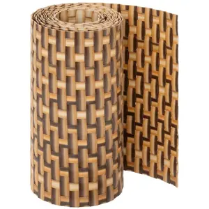 JARDINION Bandes de protection visuelle aspect rotin - 250 x 19cm brun...