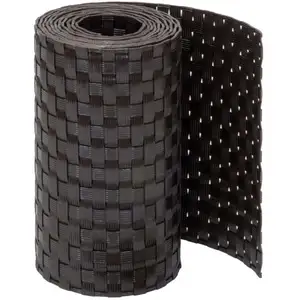 JARDINION Bandes de protection visuelle aspect rotin - 250 x 19cm brun...