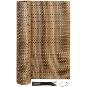 Jardinion - Tapis Anti-regards Aspect Rotin - 0,90 X 5m Marron Clair pas cher