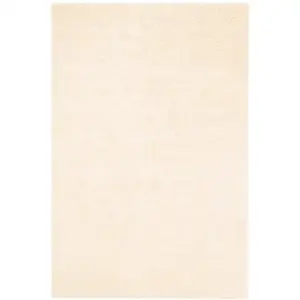 Tapis en velours à poils longs crème 160x160 cm