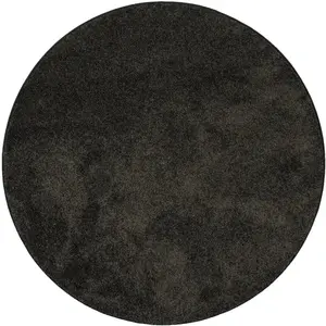 Snapstyle Tapis rond en velours noir 133x133 cm pas cher