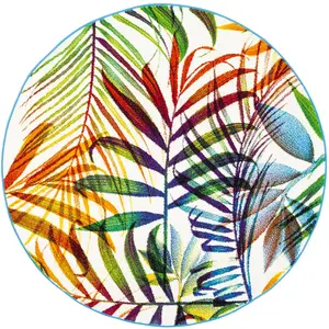 PERGAMON Tapis design rond à branches multicolore 200x200 cm pas cher