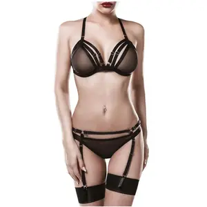 Grey Velvet Ensemble 2 Pièces Lanières 15123 Romantic Noir pas cher