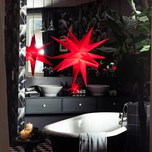 Sterntaler étoile LED IP44 18 branches rouge Ø 55 cm pas cher
