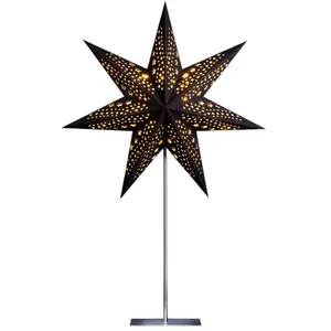 Étoile en papier STERNTALER, noire, 7 branches Ø 45 cm hauteur 70 cm pas cher