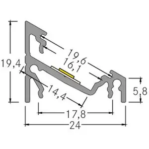 Profilé d'angle rapporté BRUMBERG, longueur 2 mètres, blanc